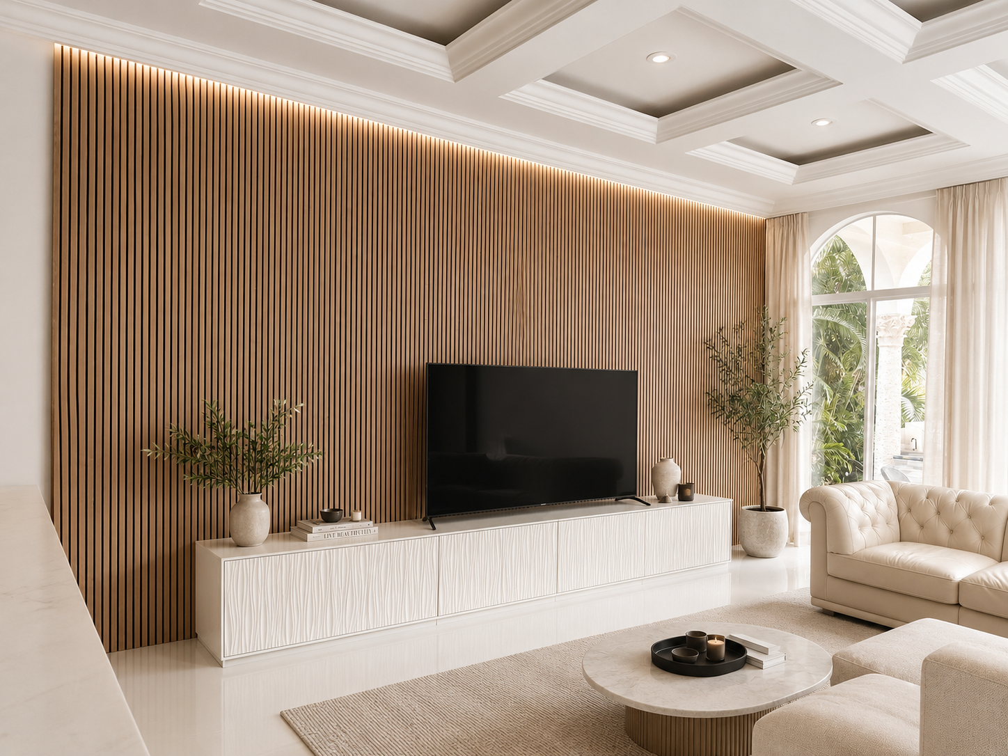 Premium 3-Sided Natural Wood Acoustic Panels – Natural Oak - Wood