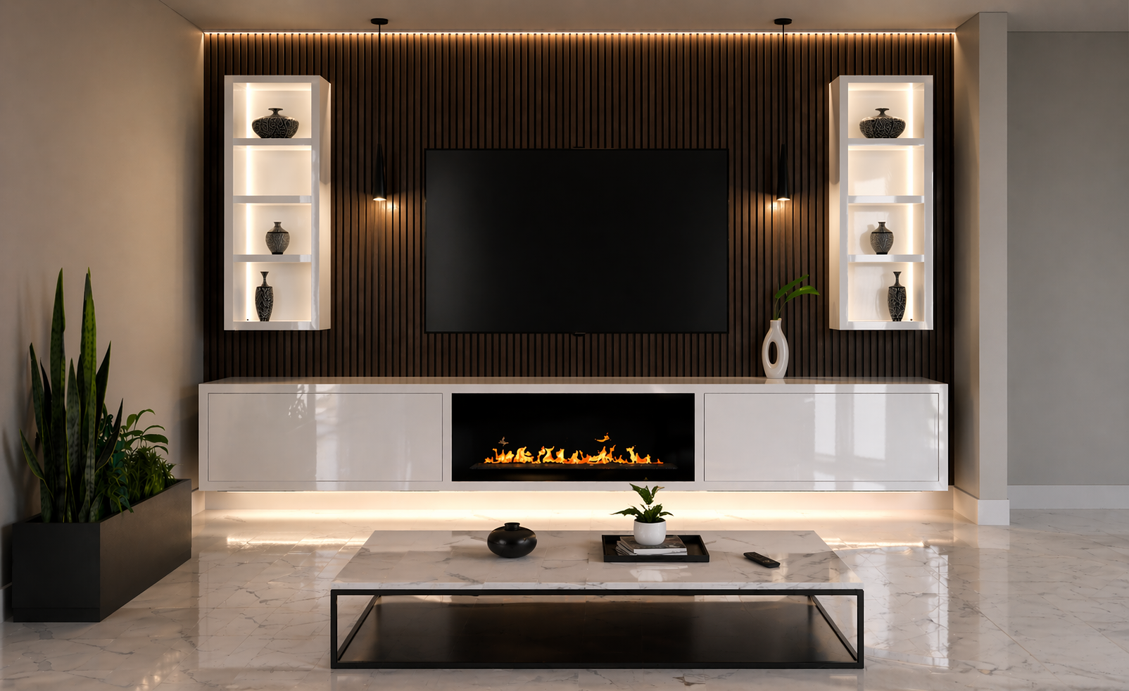 Premium 3-Sided Natural Wood Acoustic Panels – Brown Oak Smoke