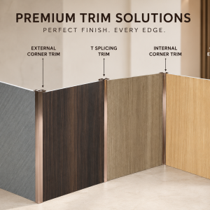 Aluminum Trims for Flat Bamboo Carbon Composite Wall Panels | 9.5 ft (114")  | 8mm Panel Edge Profile , pack of 2